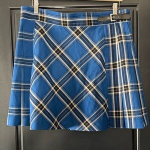 Marks & Spencer Blue Plaid Mini Skirt